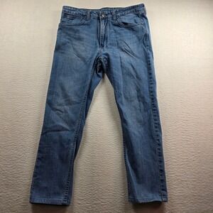 RRJ Rough Rider Jeans Mens 34 Medium Wash Blue Straight Leg Denim Y2K